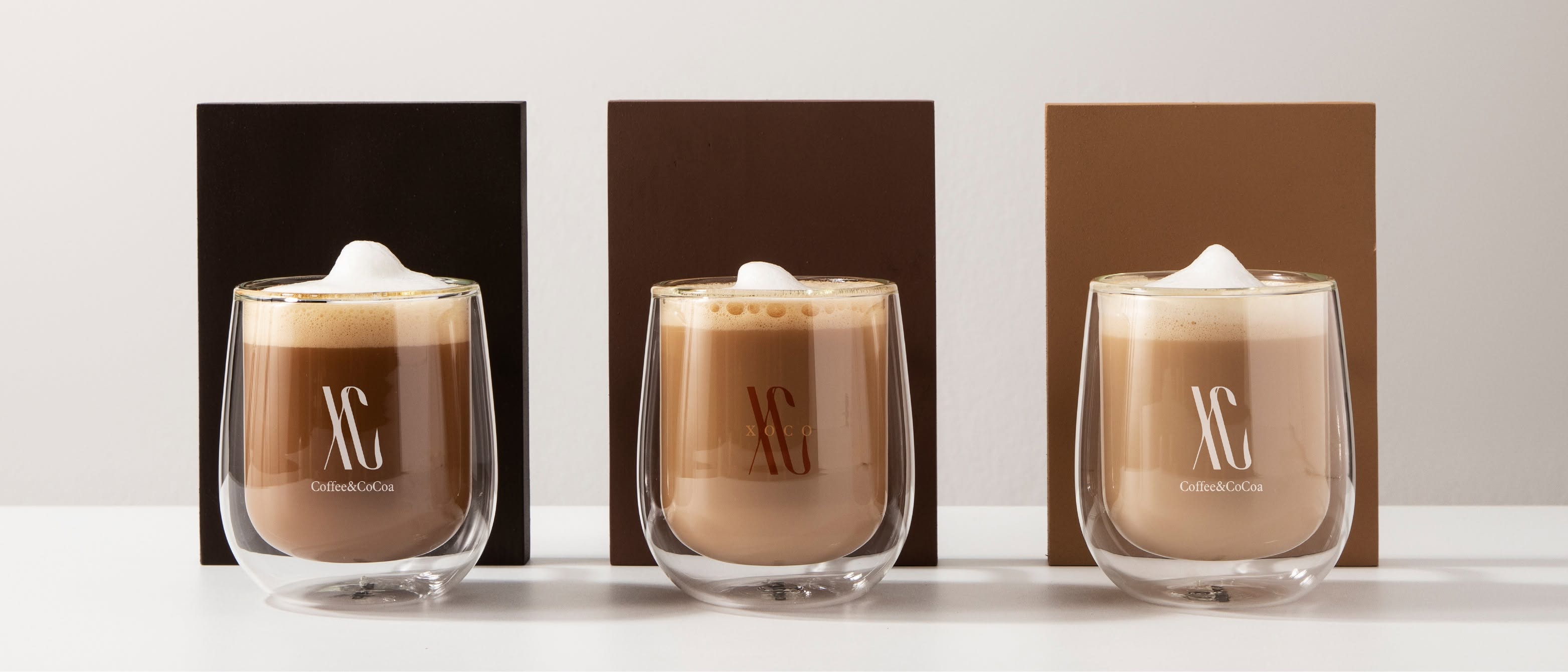 XOCO Mocha in a double-wall glass